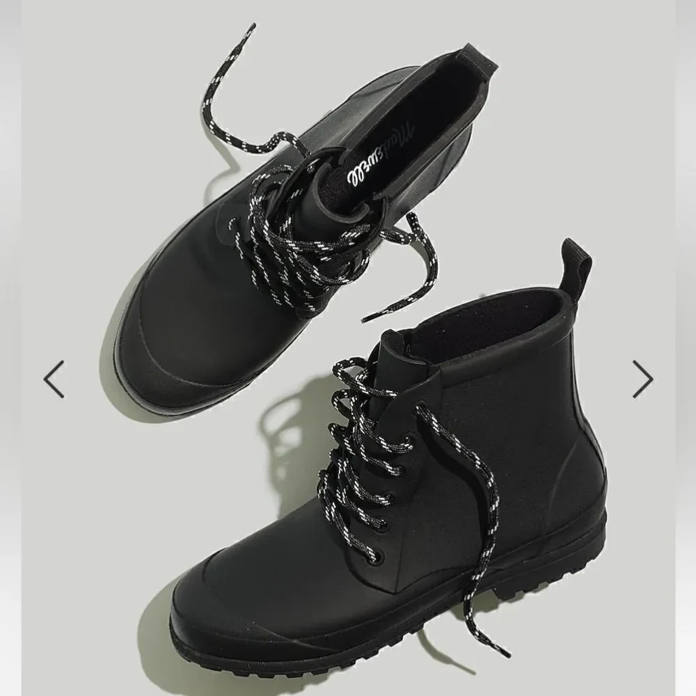Madewell The Lace-Up Lugsole Rain Boot